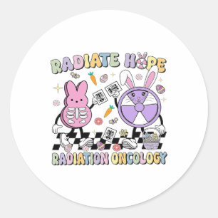 Pasen Straal Hoop Radiatie Oncologie Verpleegster Ronde Sticker