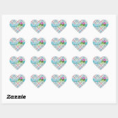 Pasen - Stripe Patroon voor "Happy Easter" Hart Sticker (Vel)