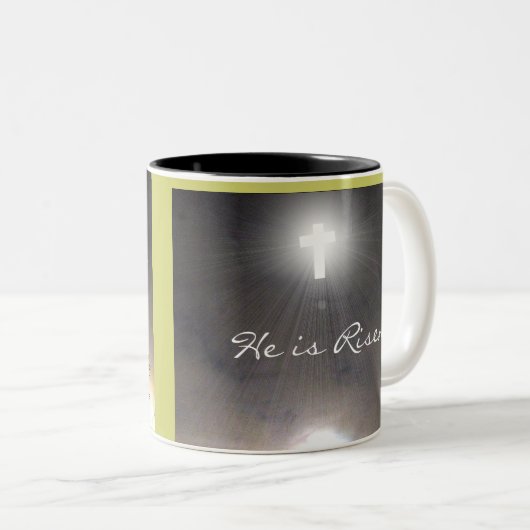 Pasen T-shirts en geschenken Tweekleurige Koffiemok (Voorkant rechts)