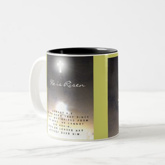 Pasen T-shirts en geschenken Tweekleurige Koffiemok (Voorkant links)