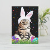 Pasen Tabby Kat Feestdagenkaart (Staand voorkant)