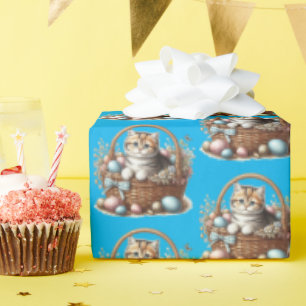 Pasen Tabby Kitten Cadeaupapier