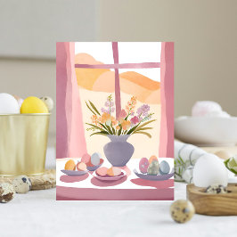 Pasen Tafel | Bloemboeket Aquarel Handgemaakt Feestdagenkaart