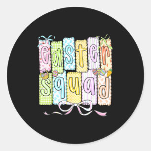 Pasen team familie bijpassende grappige pasen dag ronde sticker