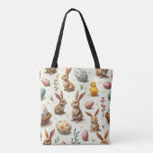 Pasen totebag, schattige konijnenzak tote bag (Achterkant)