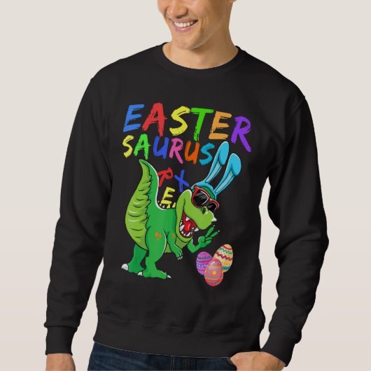 Pasen Trex Kinder dinosaurus Bunny Easter Saurus R Trui (Voorkant)