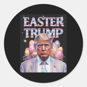 Pasen Trump Grappige Paasviering Konijnenjacht Ronde Sticker