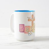 Pasen Tweekleurige Koffiemok (Voorkant links)