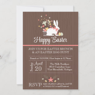 Pasen uitnodigen, paastante uitnodigen kaart