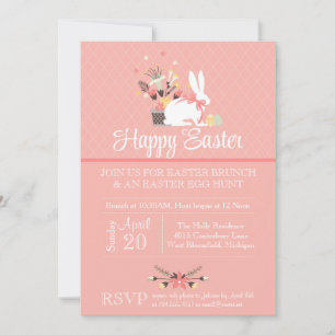 Pasen uitnodigen, paastante uitnodigen kaart