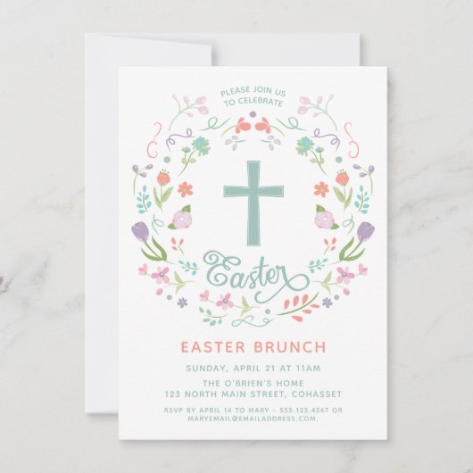 Pasen uitnodigen - Religieuze, feestelijke uitnodi Kaart (Voorkant)