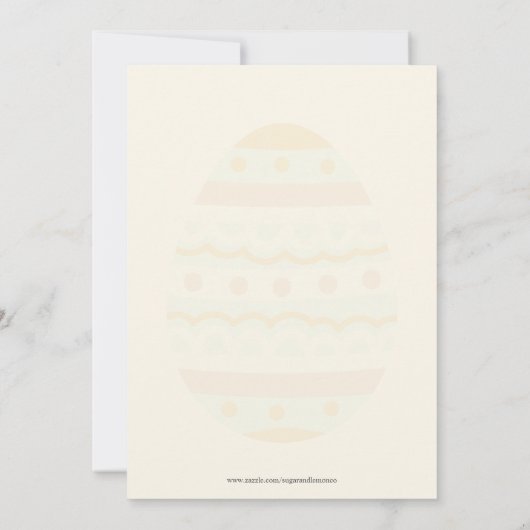 Pasen Uitnodiging Brunch Egg Hunt Bunny Rabbit (Achterkant)