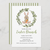 Pasen uitnodiging Cute Bunny voor je feest (Voorkant / Achterkant)