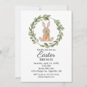 Pasen uitnodiging Cute Bunny voor je feest (Voorkant)