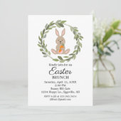 Pasen uitnodiging Cute Bunny voor je feest (Staand voorkant)
