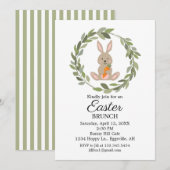 Pasen uitnodiging Cute Bunny voor je feest (Voorkant / Achterkant)