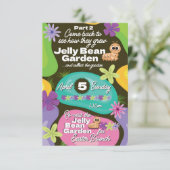 Pasen Uitnodiging Jelly Bean Tuinfeest Deel 2 (Staand voorkant)