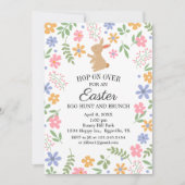 Pasen uitnodiging leuk konijn voor brunch (Voorkant)