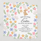 Pasen Uitnodiging Leuke Konijn voor brunch (Voorkant / Achterkant)