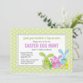 Pasen uitnodiging met een menigte konijnen Eierjac (Staand voorkant)