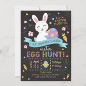 Pasen uitnodiging, Paasei Ei Hunt Party Kaart (Voorkant)