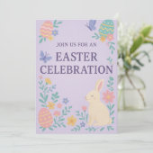 Pasen Uitnodiging | Pastel Konijn  (Staand voorkant)