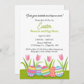 Pasen uitnodiging voor brunch en eierjacht (Voorkant / Achterkant)