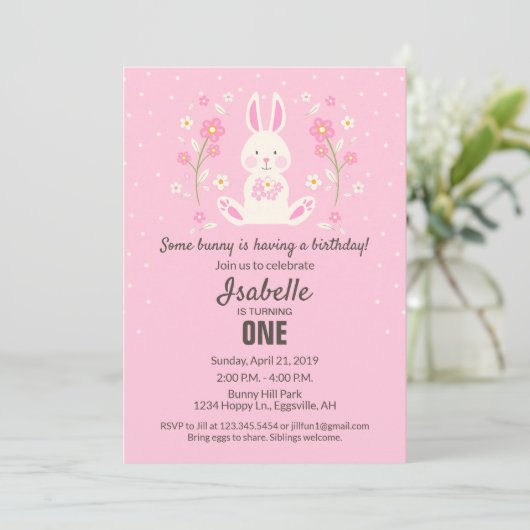 Pasen Uitnodiging voor het eerste jaar (Staand voorkant)