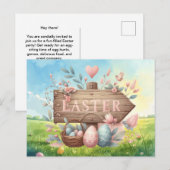 Pasen uitnodigingskaart  briefkaart (Voorkant / Achterkant)