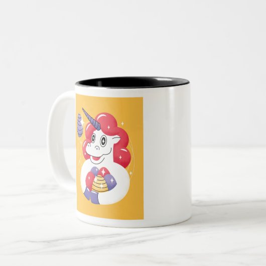 Pasen Unicorn Tweekleurige Koffiemok (Voorkant links)