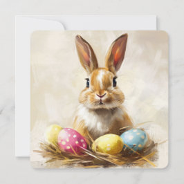 Pasen Vakantiekaart Schattige Konijn Feestdagenkaart