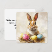Pasen Vakantiekaart Schattige Konijn Feestdagenkaart (Voorkant / Achterkant)