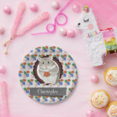 Pasen van de hamster van de jongen papieren bordje (Feest)