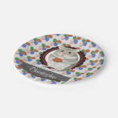 Pasen van de hamster van de jongen papieren bordje (Gekanteld)