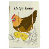Pasen van kippen en kippen medium cadeauzakje (Achterkant)