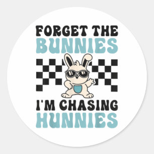 Pasen vergeet de konijnen in het achtervolgen van  ronde sticker