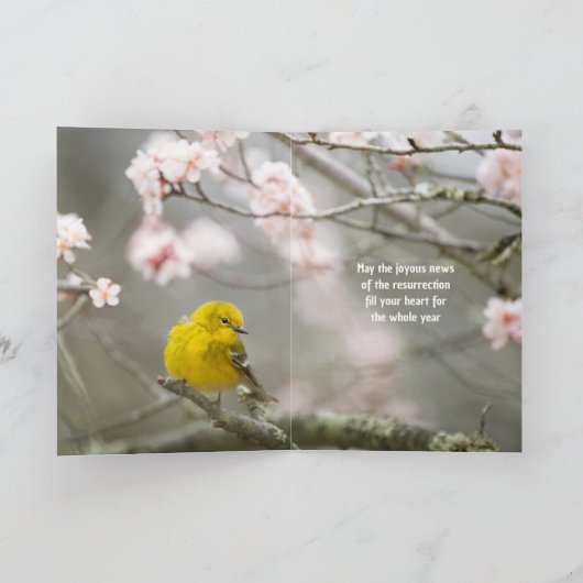 Pasen Verheugt zich dat Hij verrezen lentevogel is Feestdagen Kaart (Binnen)