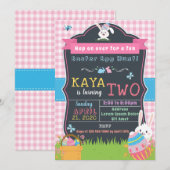 Pasen Verjaardag Uitnodiging voor Meisje (Voorkant / Achterkant)