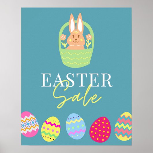 Pasen Verkoop Teken, Paashaas Easter Egg Poster (Voorkant)