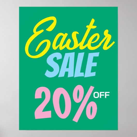 Pasen Verkoopteken, 20% Off Verkoopteken, Pasen Ve Poster (Voorkant)