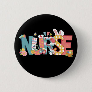 Pasen Verpleegster Stethoscoop Konijn Konijn Eiere Ronde Button 5,7 Cm