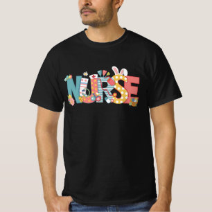 Pasen Verpleegster Stethoscoop Konijn Konijntje Ei T-shirt