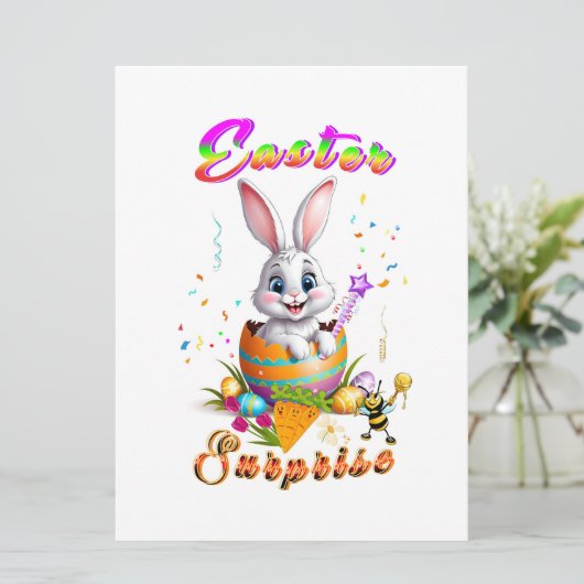 Pasen verrassing aankondiging (Staand voorkant)
