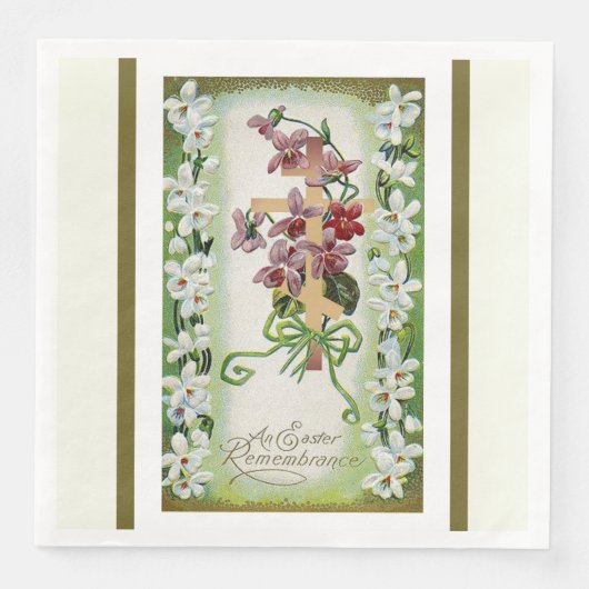 Pasen Verrijzenis Pascha Byzantijnse Kruisbloem Servet (Voorkant)