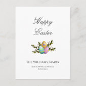 Pasen Versierde Eieren Groene Elegante  Feestdagenkaart (Voorkant)