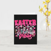 Pasen Vibes Funny Pasen Horror Personages Familie Kaart (Gele Bloem)