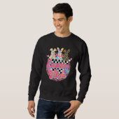 Pasen Vibes Leopard Bunny Ears Spring Paasdag Trui (Voorkant volledig)