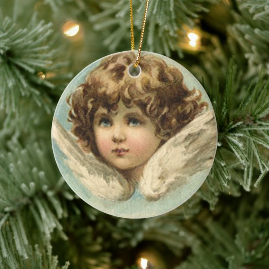 Pasen, Victoriaans Angel met Lily Flowers Keramisch Ornament (Boom)