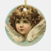 Pasen, Victoriaans Angel met Lily Flowers Keramisch Ornament (Voorkant)