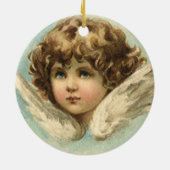 Pasen, Victoriaans Angel met Lily Flowers Keramisch Ornament (Achterkant)